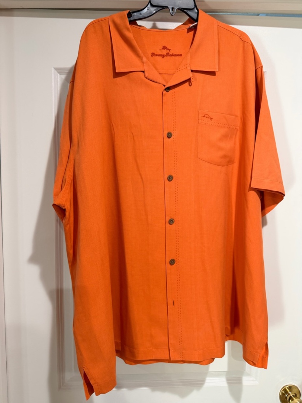 Tommy Bahama island zone camp shirt in burnt orange color men’s 3XL